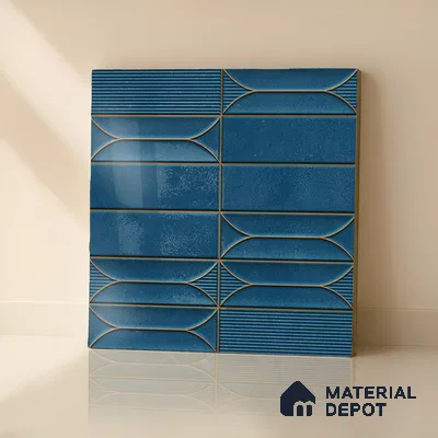 Faux Subway  Tile TL 07239 Boat 1004 1 ft x 1 ft Ceramic Glossy Finish - 9 mm  | 2 mm Spacer is Mandatory | Please Expect a Slight Variation of Pattern (Sample)